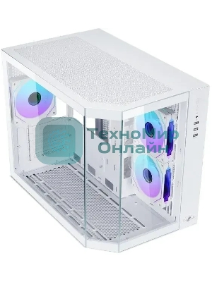 Корпус mATX Eurocase M2771 white, без БП, закаленное стекло 2 стороны