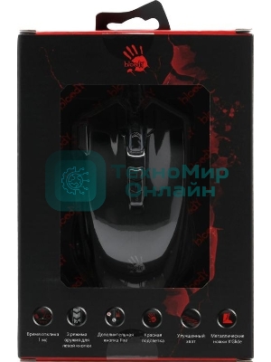 Мышь проводная A4Tech Bloody V9M черный, 4000 dpi, USB, кнопки - 9