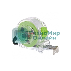 Рулетка Сибртех Кварц, прозрачный корпус, амортизатор, 7,5 м х 25 мм