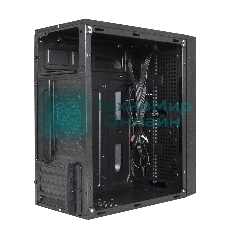 Компьютерный корпус Minitower ExeGate mEVO-9301-NPX450 (mATX, БП 450NPX с вент. 12см, с окном, 2хUSB+1хUSB 3.0, HD аудио, черный, с RGb подсветкой)