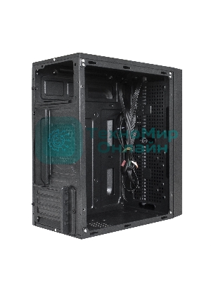 Компьютерный корпус Minitower ExeGate mEVO-9301-NPX450 (mATX, БП 450NPX с вент. 12см, с окном, 2хUSB+1хUSB 3.0, HD аудио, черный, с RGb подсветкой)