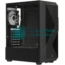 Компьютерный корпус 1STPLAYER FIREROSE F3-A черный ATX, TG 4x120мм LED fans inc. F3-A-BK-4F1