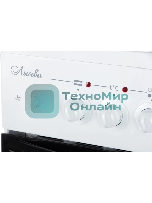 Плита электрическая Лысьва EF4004MK00 белый/черный, конфорок 4 электрических, духовка 57 л, 50 см x 84 см x 60 см (без крышки)