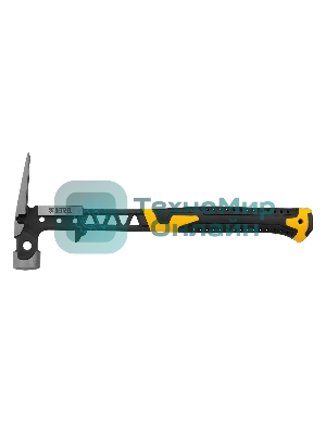 Молоток строительный Denzel 450 г, цельнокованый, боек с магнитом, двухкомп. обрезин. рук-ка