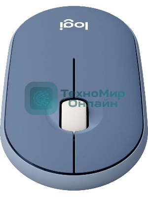 Мышь беспроводная Logitech Pebble M350 синий, 1000 dpi, радиоканал, Bluetooth, USB, кнопки - 3