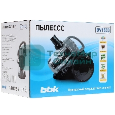Пылесос BBK BV1503 черный/темно-серый, 320/2000 Вт, уборка сухая, пылесборник контейнер 2.5 л
