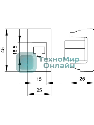 Розетка телефонная DKC Viva 45018 1-м 1 мод, RJ12, 6P6C, белый