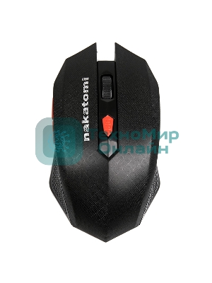 Мышь беспроводная Nakatomi MRON-08U черный, 1600 dpi, радиоканал, USB, кнопки - 6