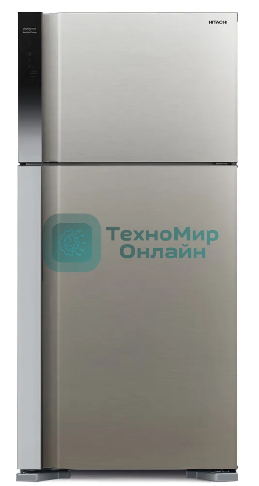 Холодильник Hitachi R-V660PUC7-1 BSL серебристый бриллиант двухкамерный инвертер 405/145л морозилка сверху, No Frost