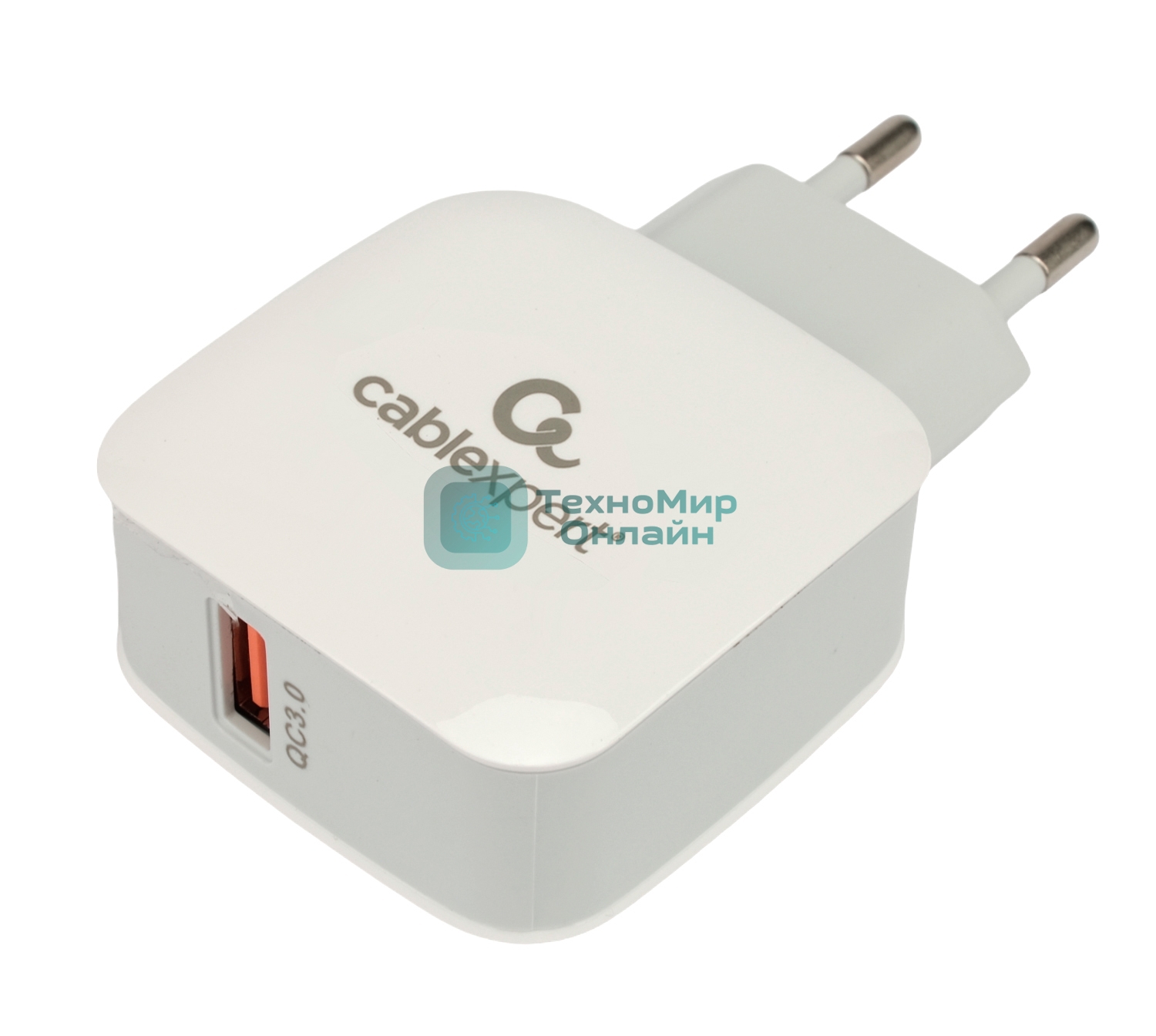 Сетевое зарядное устройство Cablexpert MP3A-PC-40, 18Вт, 3А, быстрая зарядка QC3.0, 1 порт USB, белый, пакет