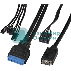 Компьютерный корпус Miditower ExeGate XP-332UC-UNS500 (ATX, БП UNS500 с вент. 12см, 2хUSB 3.0/1хTypeC, аудио, черный)