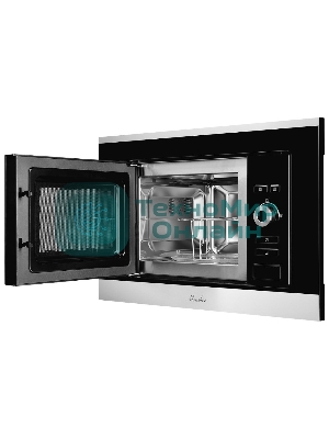 Встраиваемая микроволновая печь Monsher MMH 201 BX 60 см, 20 л, 8 автоматических кулинарных программ, 5 режимов мощности, функция размораживания по весу полуфабрикатов или по времени, черный и нерж.