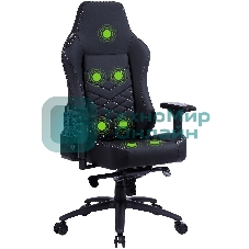 Кресло Cactus CS-CHR-0112BL-M черный, экокожа, 120 кг, подголовник, регулируемые подлокотники, механизм качания