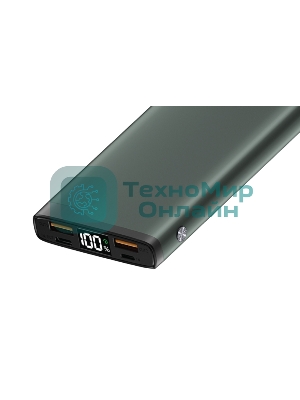 Портативный аккумулятор OLMIO QL-10, 10000mAh, 22.5W, QuickCharge3.0/PowerDelivery, LCD, серый