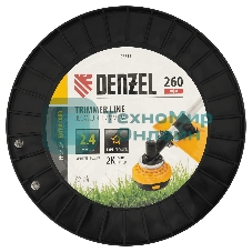 Леска для триммера Denzel двухкомпонентная звезда, 2,4 мм х 260 м, на DIN катушке EXTRA CORD