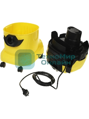 Строительный пылесос Karcher WD 4 P V-20/5/22 желтый, 1000 Вт, уборка сухая/сбор воды/выдув, пылесборник мешок/контейнер, 20 л