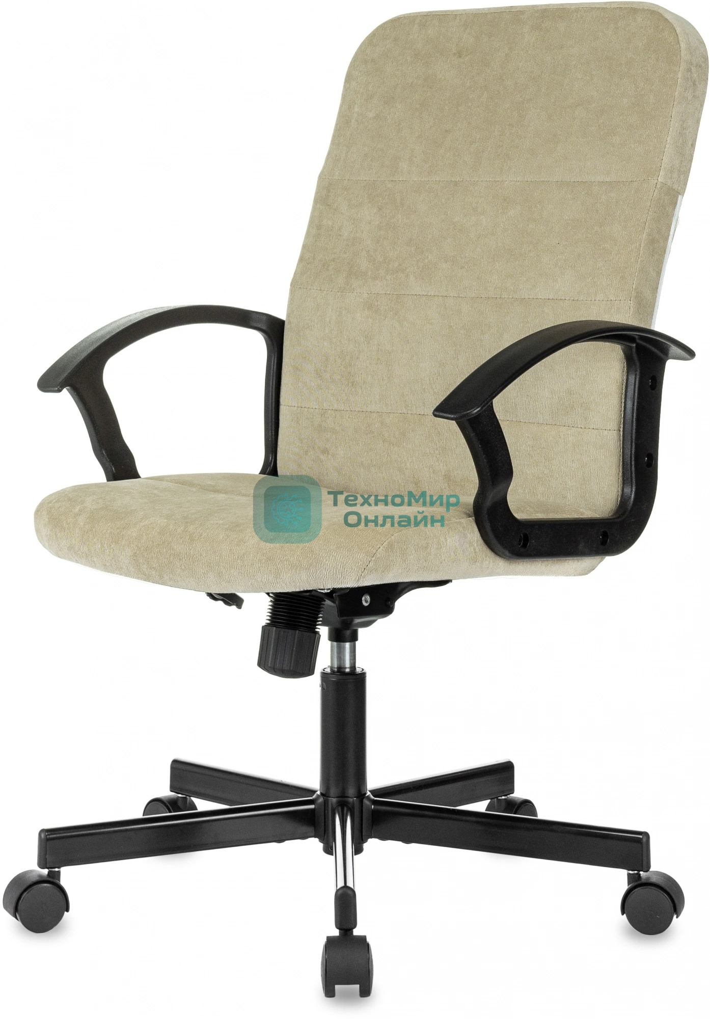 Кресло офисное Бюрократ Triest Fabric песочный Light-21 крестов. металл черный