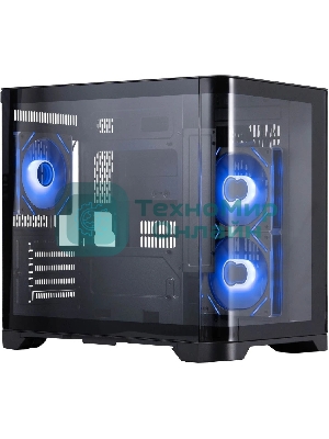 Компьютерный корпус 1STPLAYER UVIEW UV5 ARGB черный mATX 3x120мм ARGB fans UV5-BK-2FC7R-1FC7