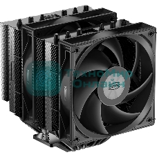 Кулер для процессора PCCooler RT620 BK (250W, 4-pin PWM, 157mm, Al/Cu, 6x6mm, 2x120mm, 73.32CFM, 34.9dBA, 2200RPM, S: 1851/1700/1200/115X, AM5/AM4, black)