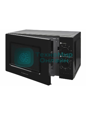 Микроволновая печь HOME HMM207BB черный, 20 л, 700 Вт, переключатели - поворотный механизм