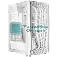 Компьютерный корпус Ginzzu GL 185 белый боковая дверца закаленное стекло на петлях на магнитах