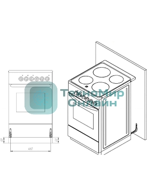 Плита комбинированная Лысьва ЭГ 1/3г01-2у коричневый, конфорок 4 шт (3 газовых + 1 электрическая), духовка 57 л, 50 см x 84 см x 60 см