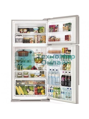 Холодильник Hitachi R-V660PUC7-1 BSL серебристый бриллиант двухкамерный инвертер 405/145л морозилка сверху, No Frost