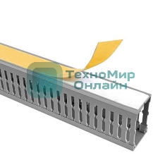 Кабель-канал Rexant перфорированный самоклеящийся 60х60 серый (паз 5мм, зуб 7мм с отв.)