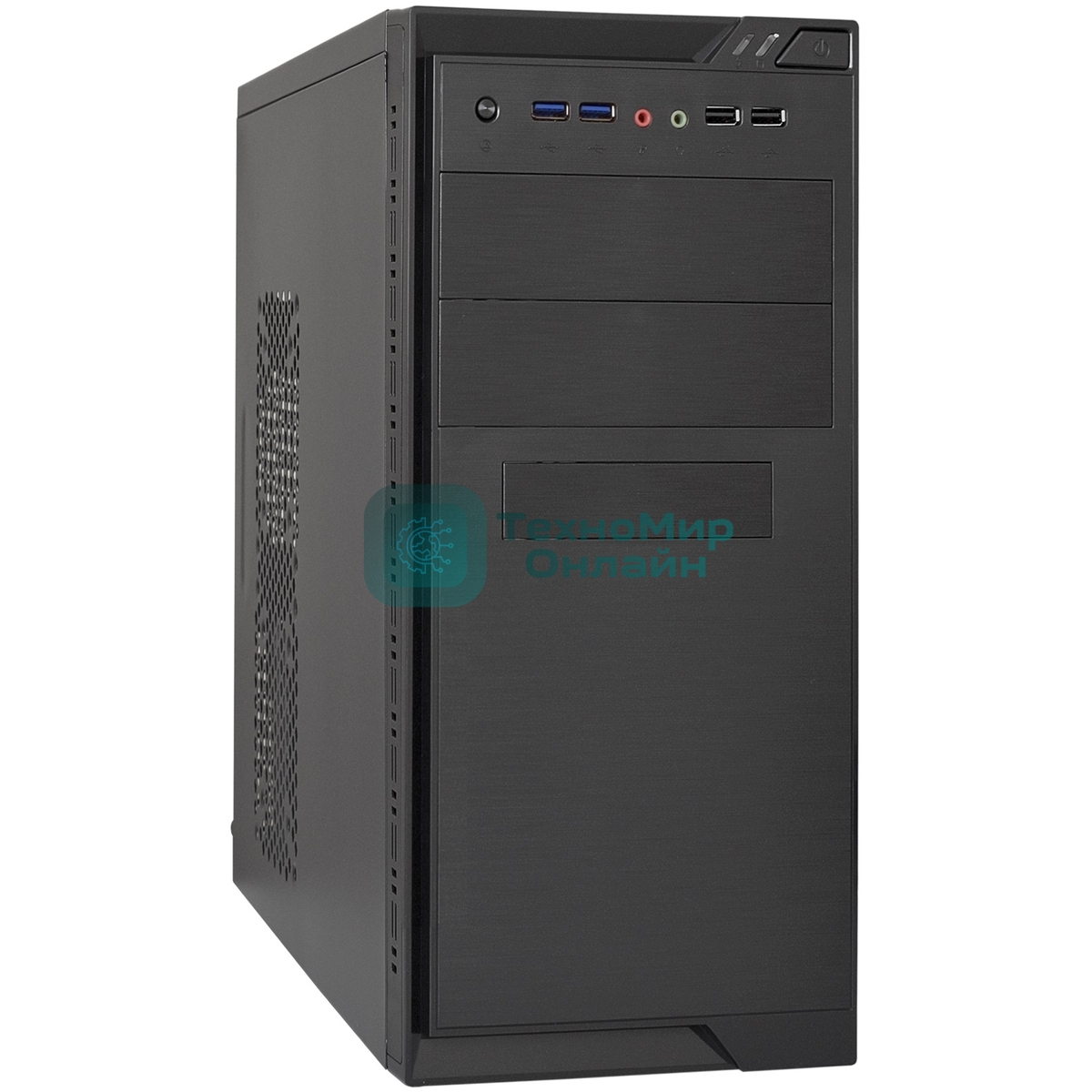 Компьютерный корпус Minitower ExeGate MA-372UX Black, mATX UN500, 120мм 2*USB+2*USB3.0, Audio