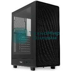 Компьютерный корпус без блока питания HSPD M510, Mesh Mid Tower, черный, TG, 0.5 SPCC, no fans ATX, mATX, mITX 180/280/160мм 1x2.5