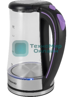 Чайник электрический Starwind SKG4045 1.8 л, 1800 Вт, черный/серебристый корпус: стекло