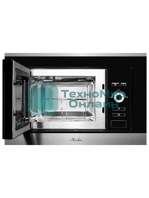 Встраиваемая микроволновая печь Monsher MMH 201 BX 60 см, 20 л, 8 автоматических кулинарных программ, 5 режимов мощности, функция размораживания по весу полуфабрикатов или по времени, черный и нерж.