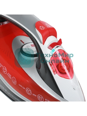 Утюг Centek CT-2346 красный/черный/белый, 3000 Вт, 45 г/мин, 190 г/мин, 380 мл