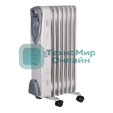 Обогреватель масляный Ресанта ОМ- 7Н (7 секций), белый, 1500 Вт, 15 м2, термостат 67/3/7