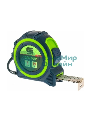 Рулетка Сибртех Сапфир, двухкомпонентный корпус, 5 м х 19 мм