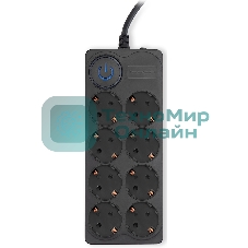 Сетевой фильтр Ippon BK-8-EU-5-16-B 5м (8 розеток) черный (коробка)