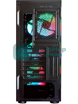 Компьютерный корпус Ginzzu GL300 FAN 12CM RGb*4 USB 3.0 Window
