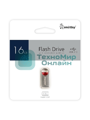 Флешка USB SmartBuy MC8 Metal Red (SB016GbMC8), 16Gb, USB 2.0, R/W 20/10, красный/серебристый