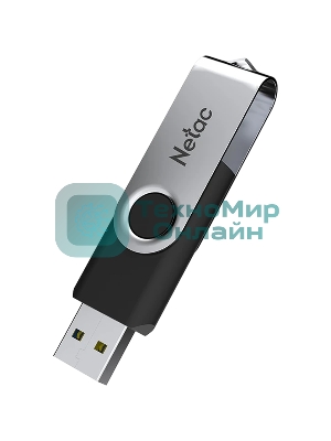 Флешка USB Netac U505 (NT03U505N-064G-32BK), 64Gb, USB 3.0, R/W 110/45, черный/серебристый