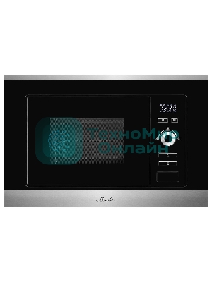Встраиваемая микроволновая печь Monsher MMH 201 BX 60 см, 20 л, 8 автоматических кулинарных программ, 5 режимов мощности, функция размораживания по весу полуфабрикатов или по времени, черный и нерж.