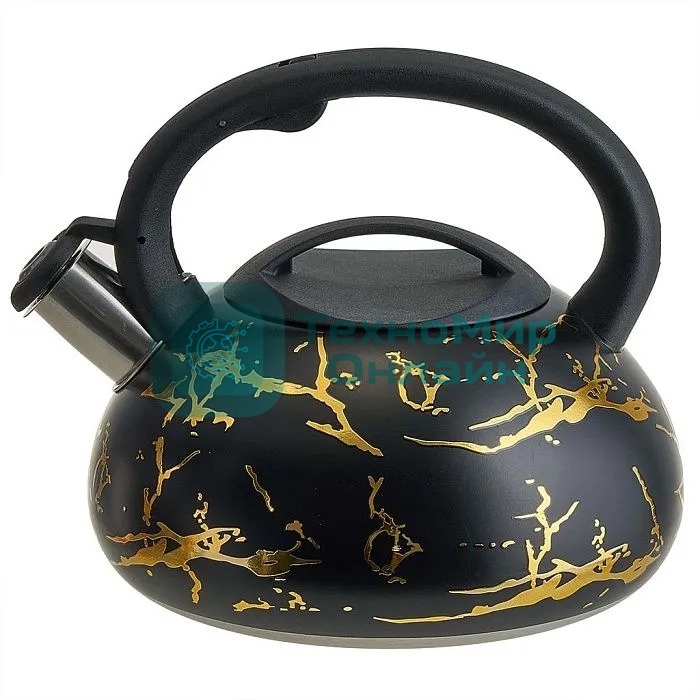 Чайник для плиты ALPENKOK AK-538 из нерж.стали 3л,со свистком,индукционное дно