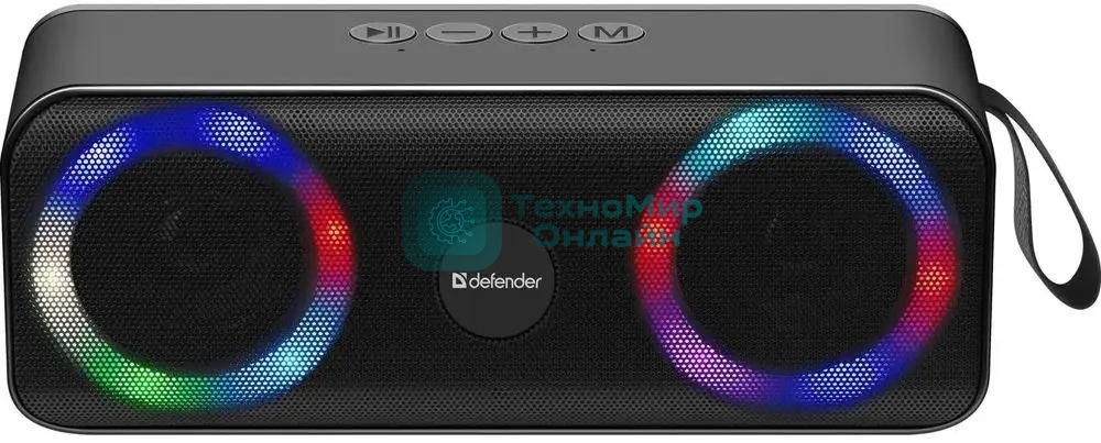 Акустическая система Defender LIGHT/BT/FM/USB/TF/AUX Q1 черный 10 Вт