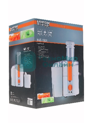 Соковыжималка Mystery MJE-1901 белый, центробежная, 900 Вт, 900 мл, механическое