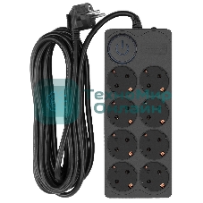 Сетевой фильтр Ippon BK-8-EU-5-16-B 5м (8 розеток) черный (коробка)