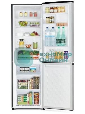 Холодильник Hitachi R-B410PUC6 BBK черный двухкамерный 215/105л морозилка снизу, No Frost