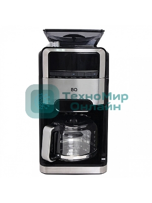 Кофеварка капельная со встроенной кофемолкой BQ CM3002 черный-стальной, исп. кофе - зерновой/молотый, 1.5 л, 1400 Вт