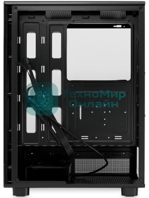 Компьютерный корпус без блока питания HSPD F510, Panoramic Mid Tower, черный, TG, 0.5 SPCC, no fans ATX, mATX, mITX 180/280/160мм 1x2.5