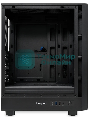 Компьютерный корпус без блока питания HSPD M510, Mesh Mid Tower, черный, TG, 0.5 SPCC, no fans ATX, mATX, mITX 180/280/160мм 1x2.5