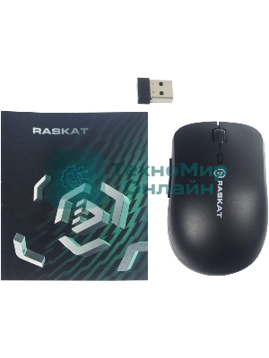 Мышь беспроводная Raskat M006W черный, 1600 dpi, радиоканал, USB, кнопки - 6