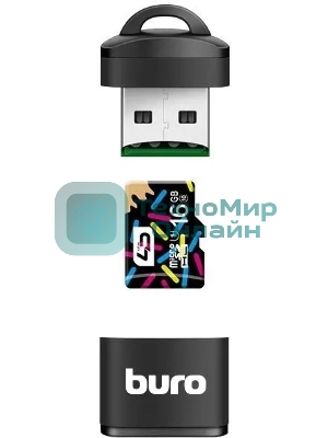 Кард-ридер Buro BU-CR-200/черный/micro-SD/USB 2.0/пластик